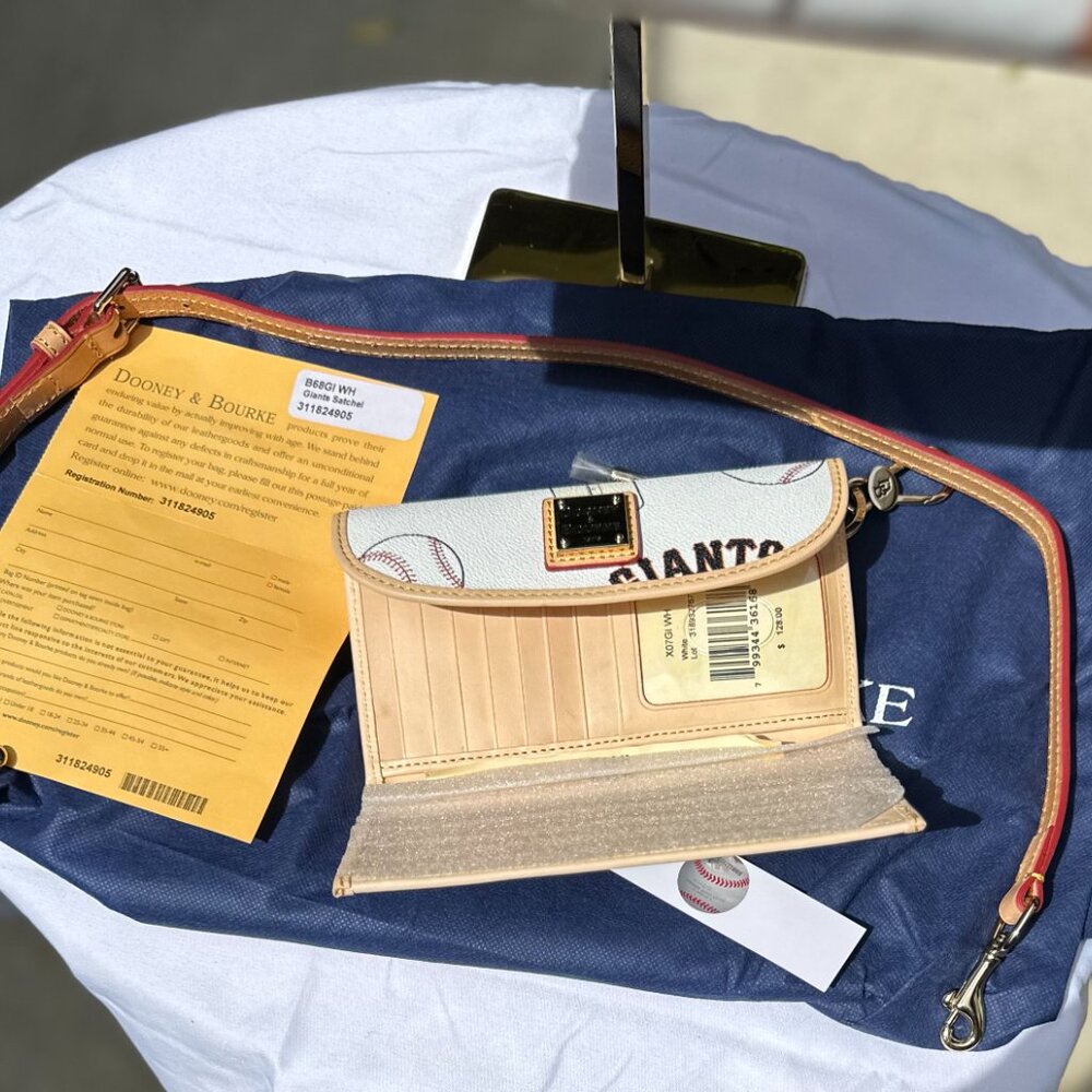 Dooney & Bourke Giants Satchel w/Wallet & Bag Charm - Picture 3 of 6